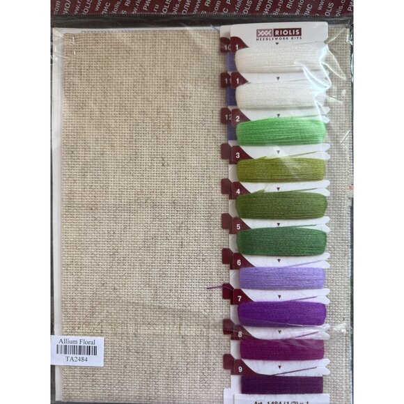 Allium Floral Counted Cross Stitch Kit, Riolis #1484, New - Picture 4 of 4